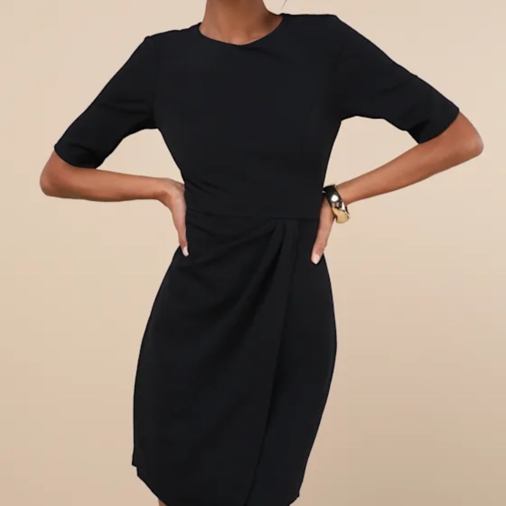 Lulus Westwood Black Half Sleeve Sheath Dress - Size XL